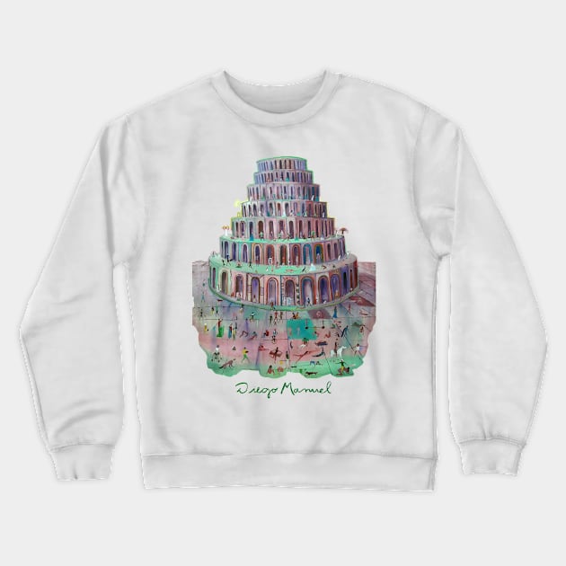 Tower of Babel Crewneck Sweatshirt by diegomanuel